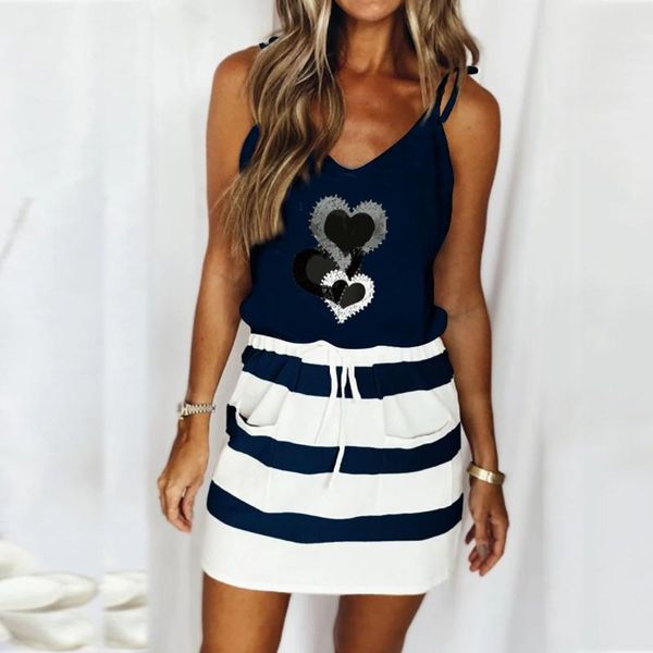 casual dresses women dress striped patchwork v-neck drawstring pocket suspender summer beach mini sundress vestidos, Black;gray
